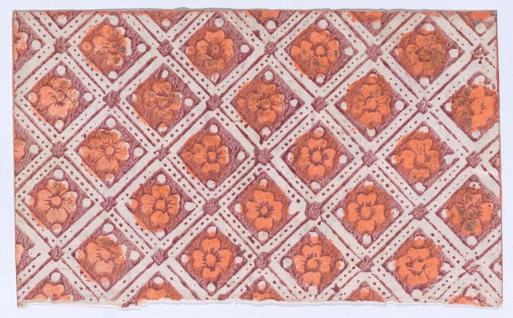 Sheet with overall pattern of rosettes