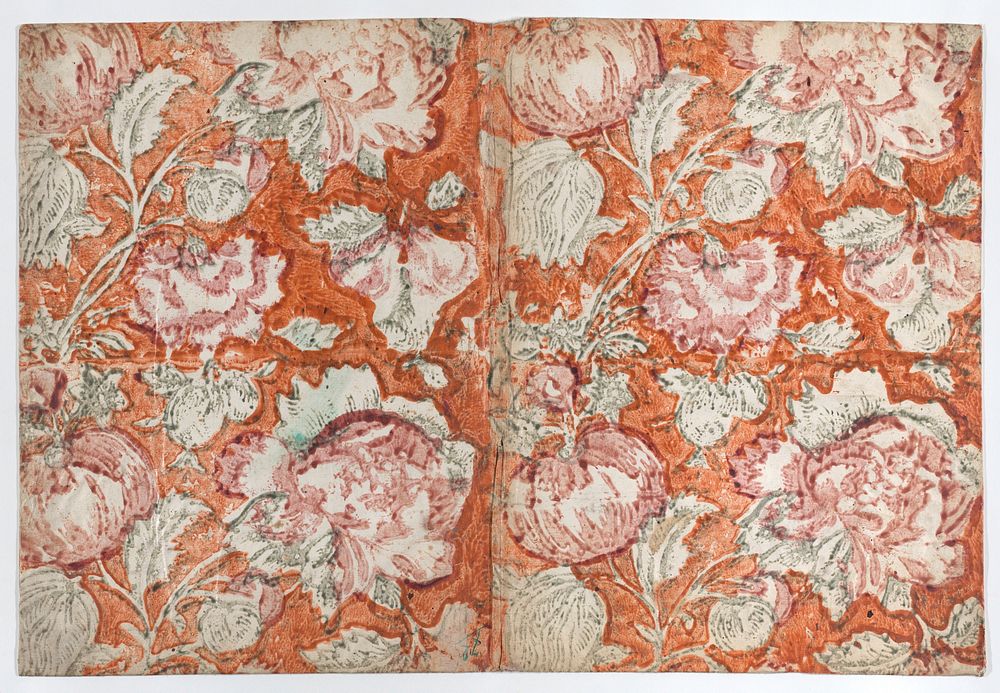 Book cover with floral pattern with orange background