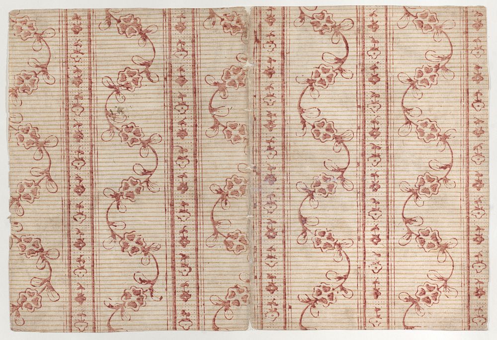 Book cover with stripe and floral pattern