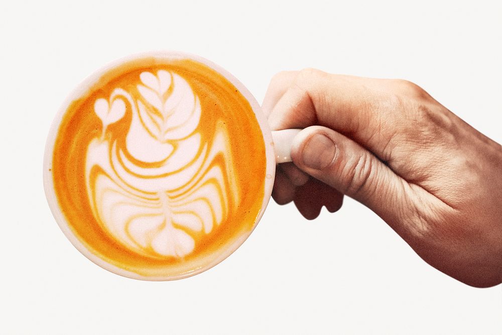 Latte art collage element psd