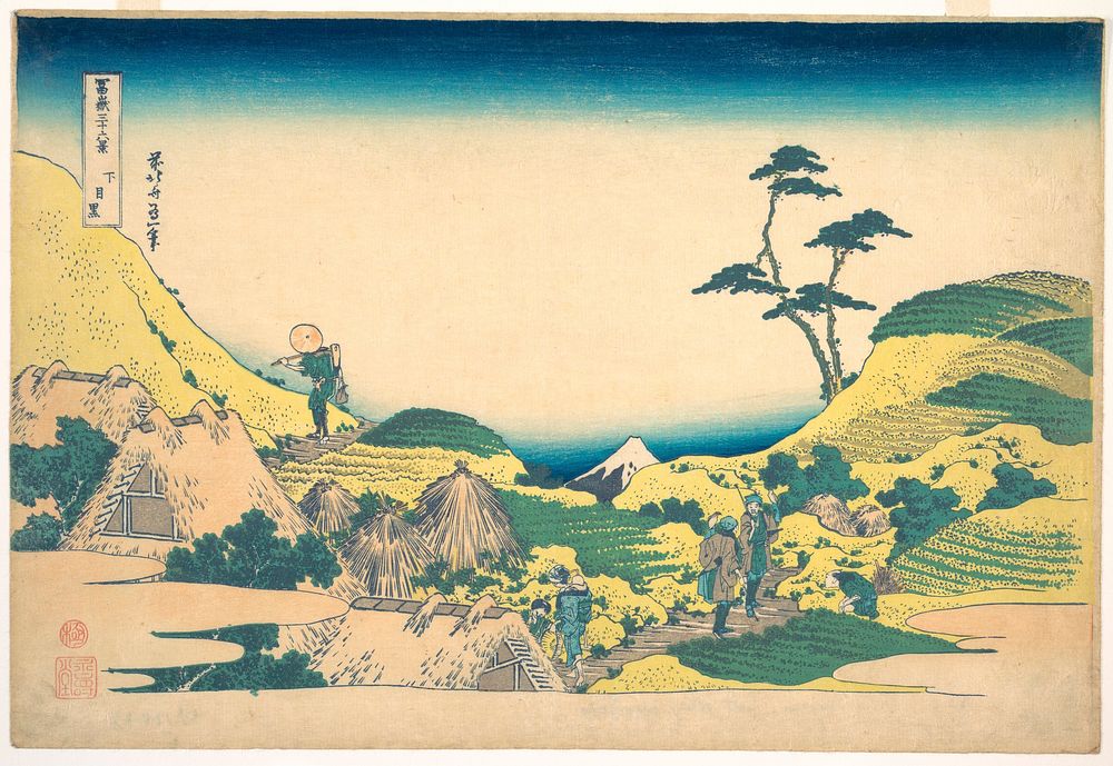 Lower Meguro (Shimo Meguro), from the series Thirty-six Views of Mount Fuji (Fugaku sanjūrokkei). Original public domain…