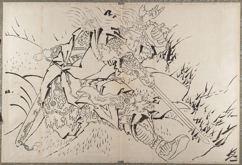 Samurai Album of Sketches by Katsushika Hokusai and His Disciples. Original public domain image from the MET museum.