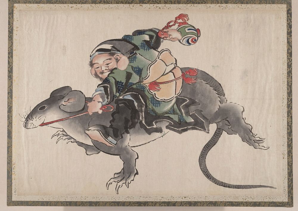 Katsushika Hokusai&rsquo;s Daikokuten, Album of Sketches (1760&ndash;1849) painting. Original public domain image from the…
