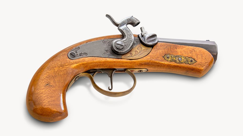 Vintage handgun, isolated image