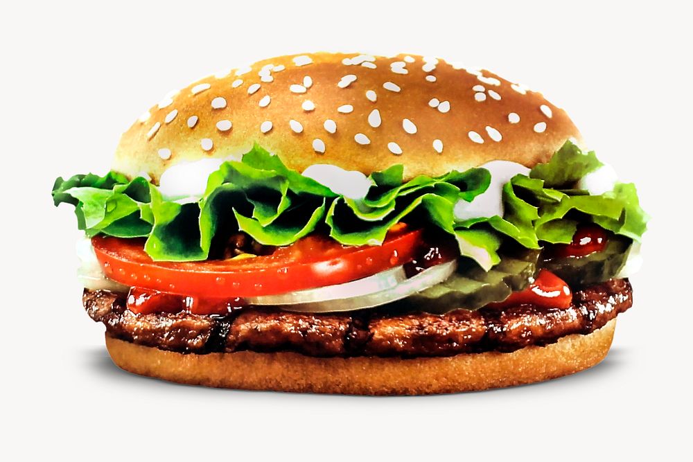 Burger, fast food isolated image