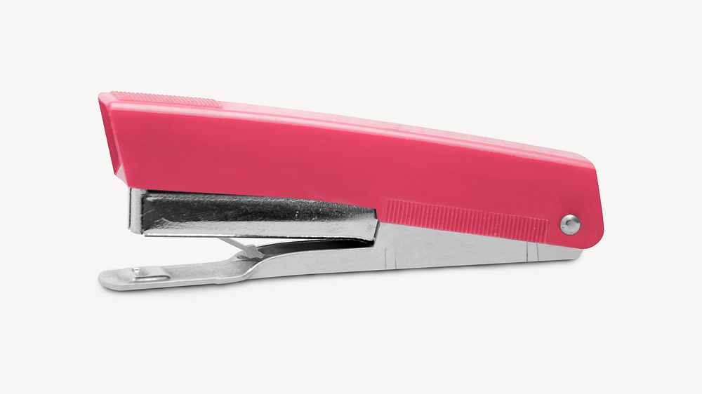 Pink stapler, collage element psd