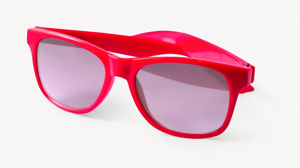 Red sunglasses, isolated apparel image