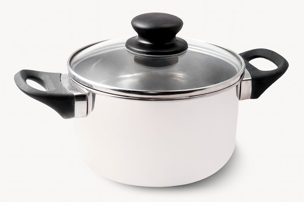 Steel pot, isolated kitchenware image