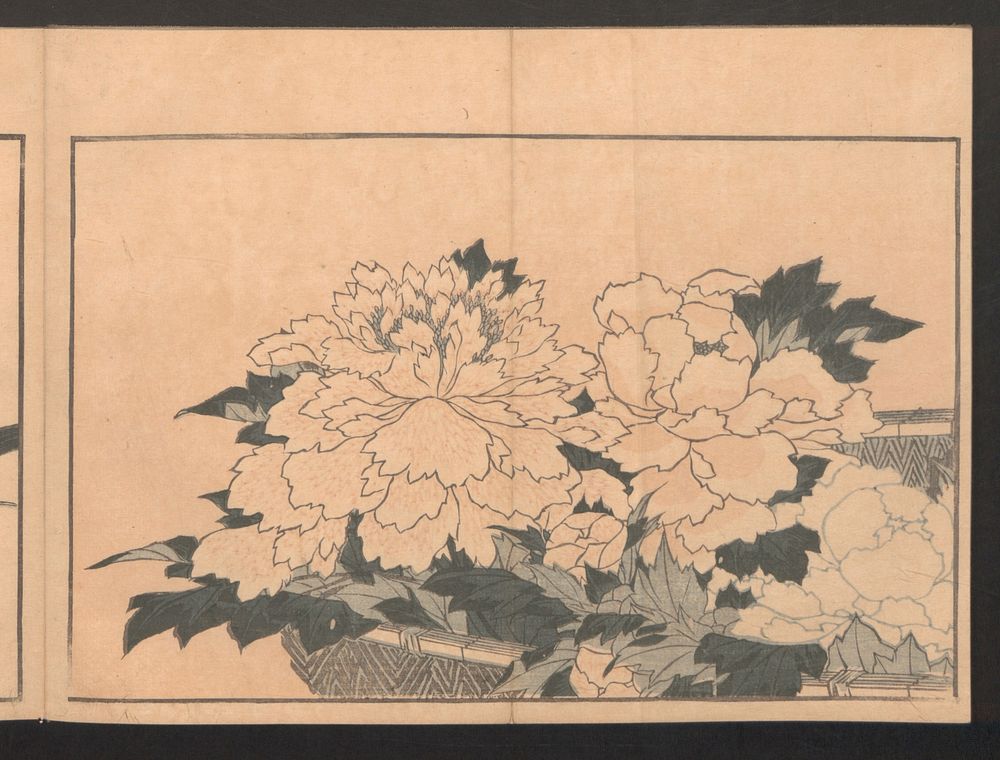 Katsushika Hokusai's Chrysanthemums in a Basket (1814). Original public domain image from the MET museum.