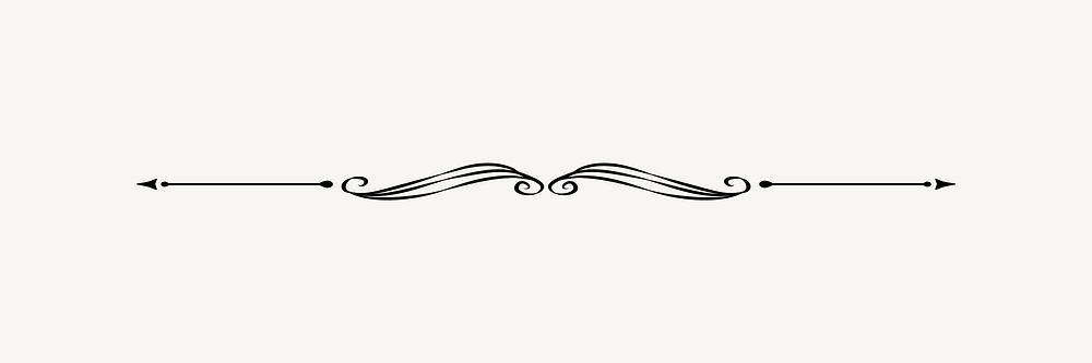 Line divider, flourish collage element vector