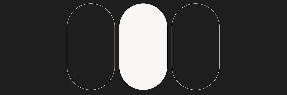 Minimal oval frame background, black geometric design vector