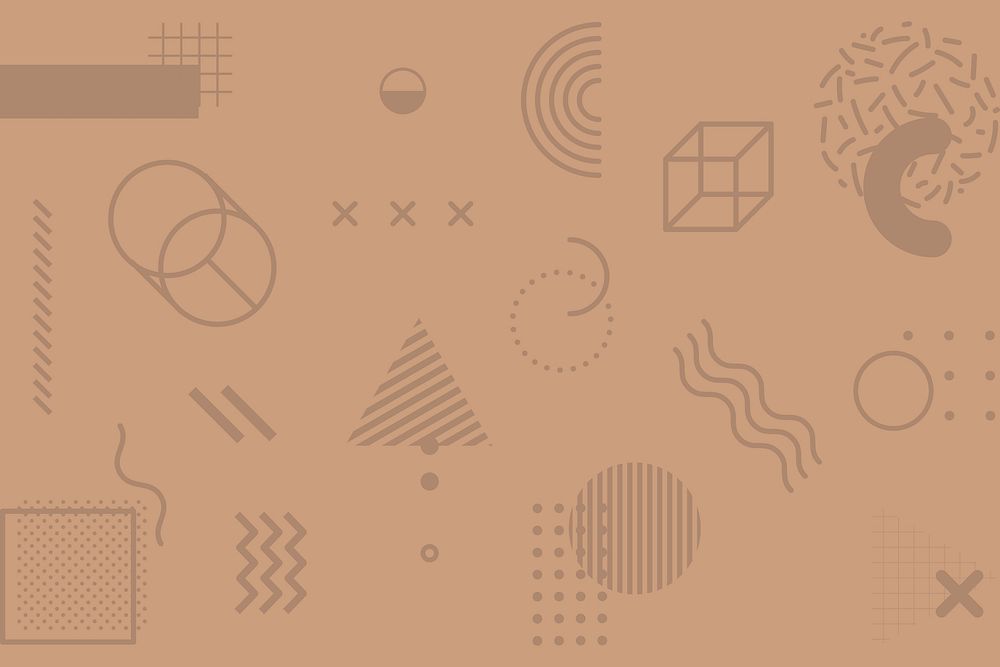 Memphis pattern background, brown design vector