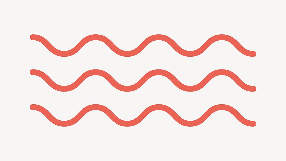 Wavy lines divider, orange design vector