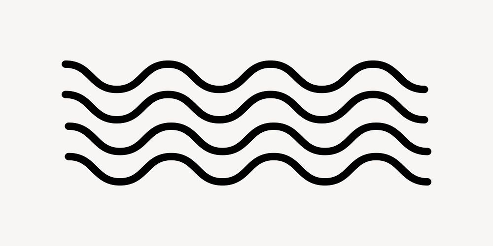 Wavy lines divider, black flat design vector