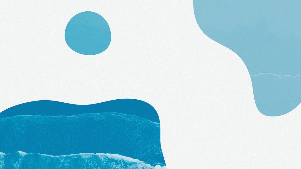 Memphis blue desktop wallpaper, cute abstract design