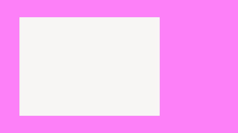 White rectangle frame, geometric shape on pink background vector