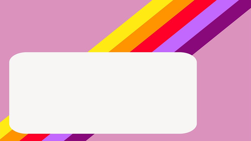 Rainbow pink computer wallpaper, rectangle frame background vector