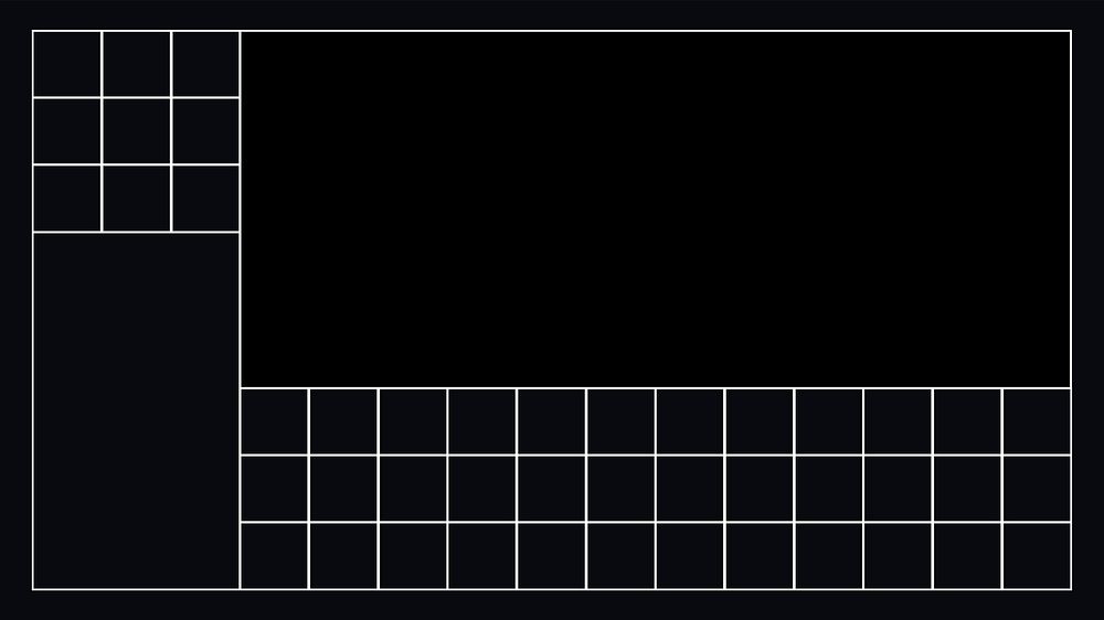 Grid frame desktop wallpaper, black minimal background vector