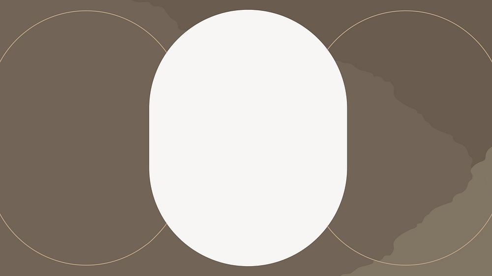 Oval frame HD wallpaper, brown minimal background vector