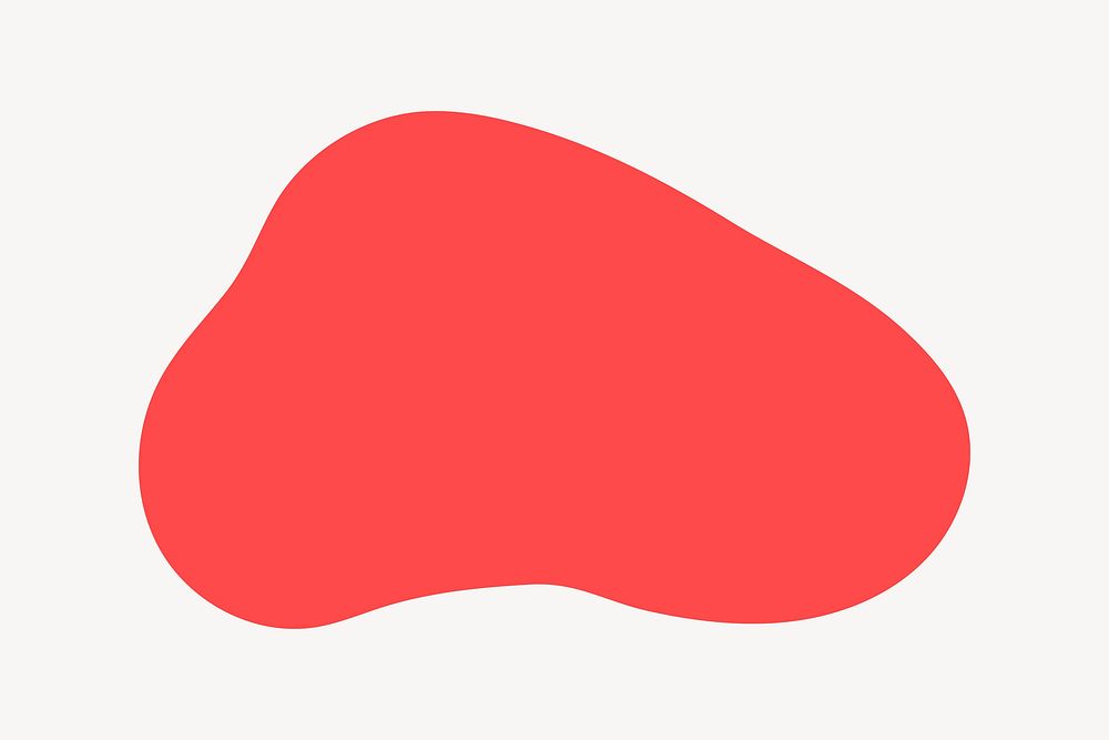 Red organic shape sticker vector