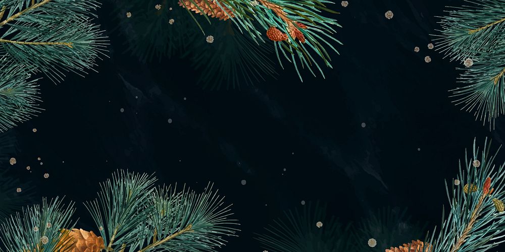 Christmas tree frame black background 