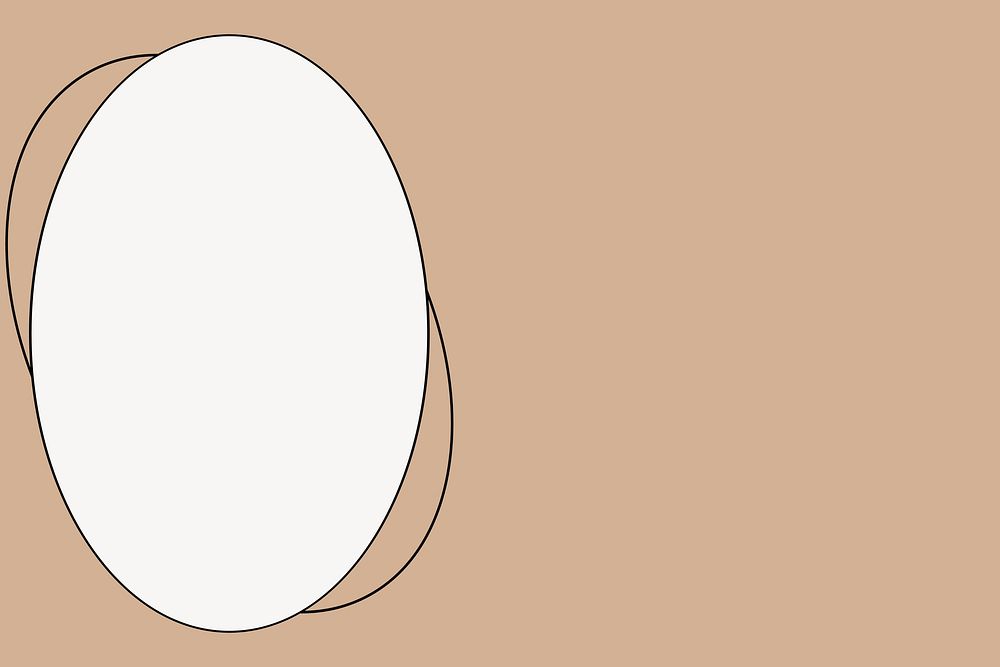 Brown aesthetic oval frame vector