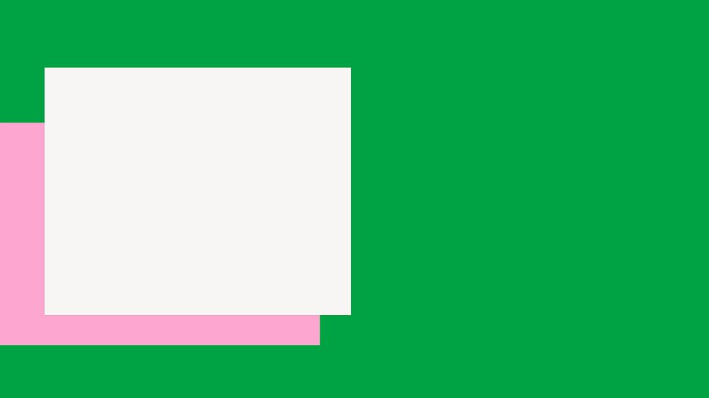 Green geometric frame, white rectangle vector