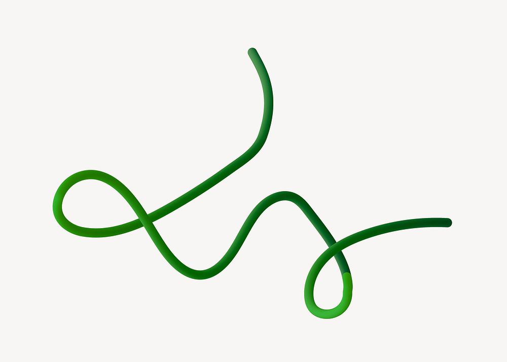 3D green squiggle shape vector
