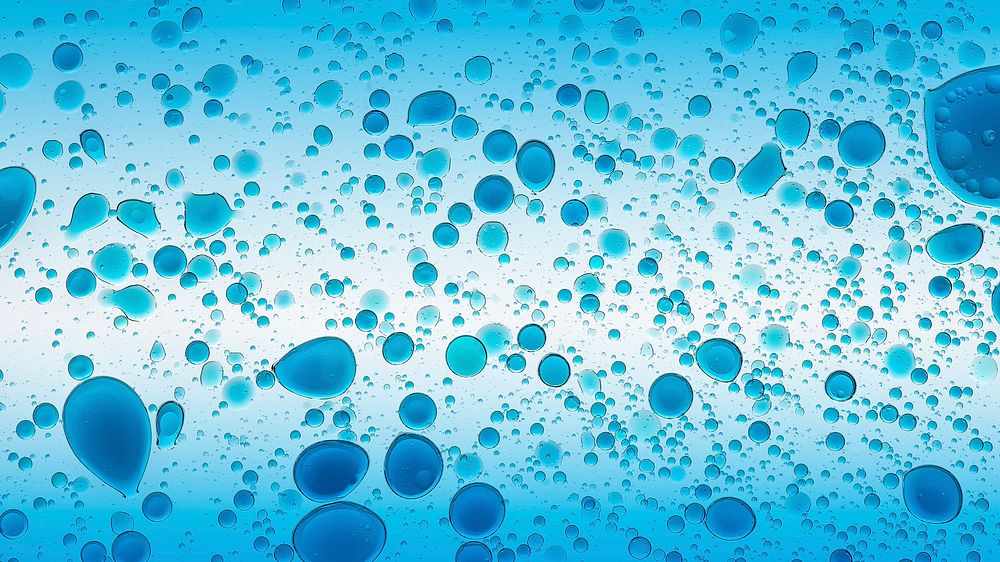 Blue oil bubble desktop wallpaper, abstract design