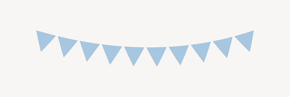 Blue bunting, festive decoration graphic vector