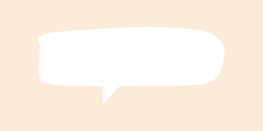 White speech bubble, cute doodle vector