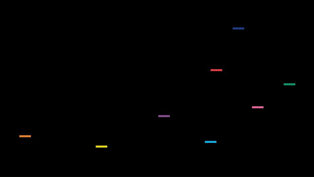 Black 8-bit desktop wallpaper with colorful shapes
