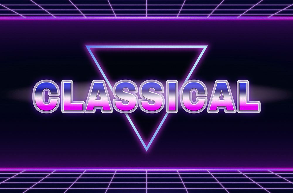 Classical retro style word on futuristic background