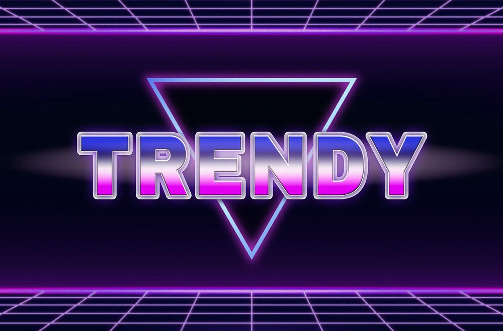Trendy retro style word on futuristic background