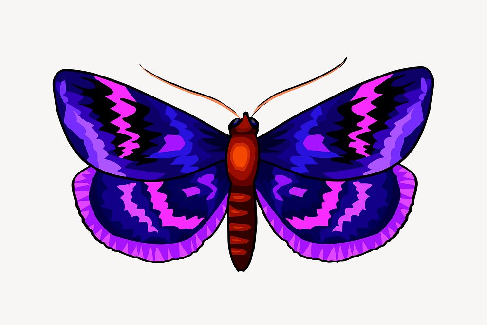 Purple butterfly clip art psd. Free public domain CC0 image.