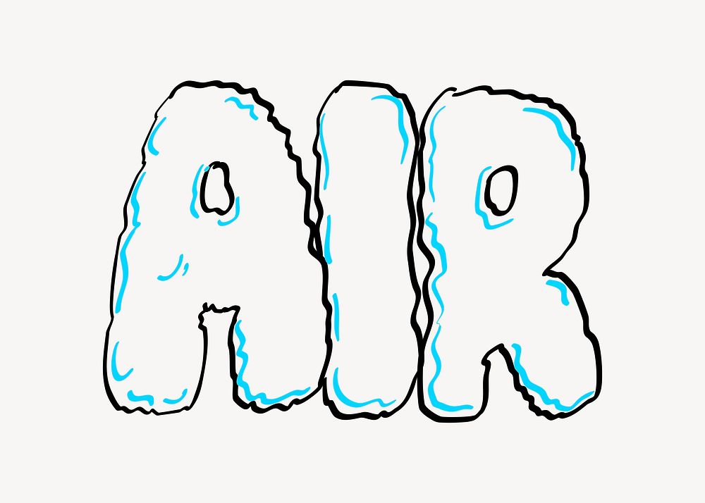 Air word clipart illustration psd. Free public domain CC0 image.
