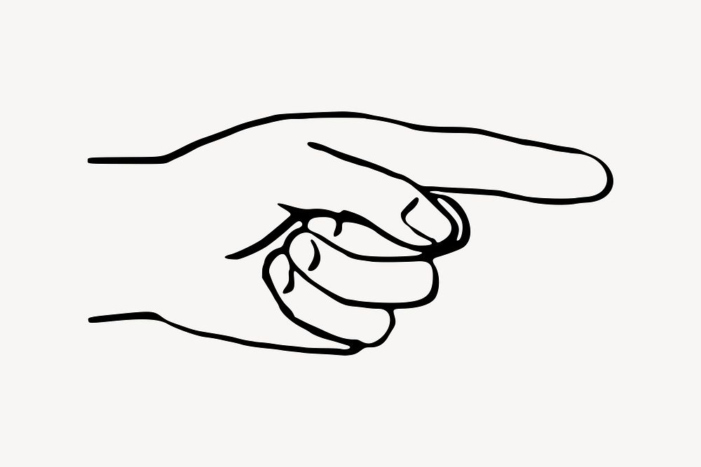 Pointing hand clipart illustration psd. Free public domain CC0 image.