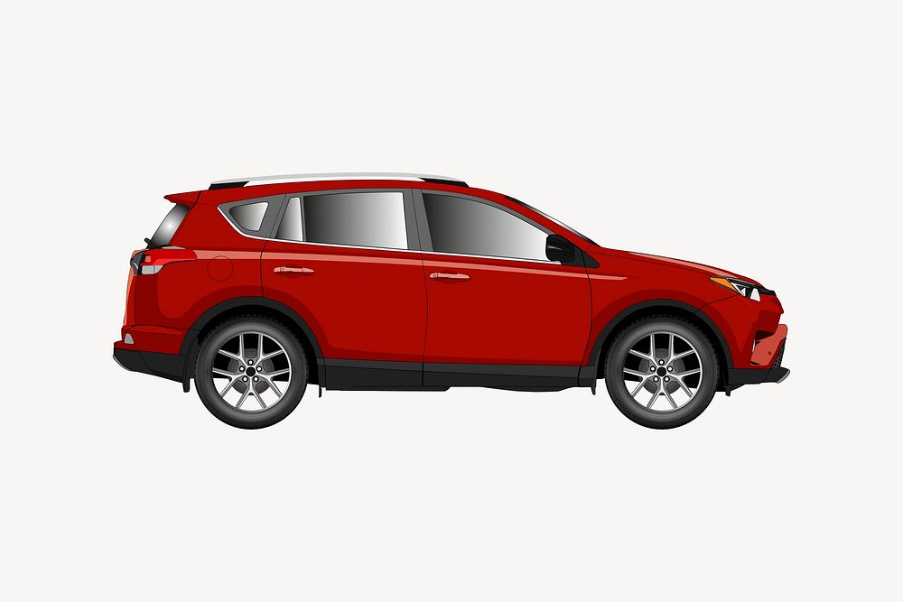 Red hatchback car clipart illustration vector. Free public domain CC0 image.