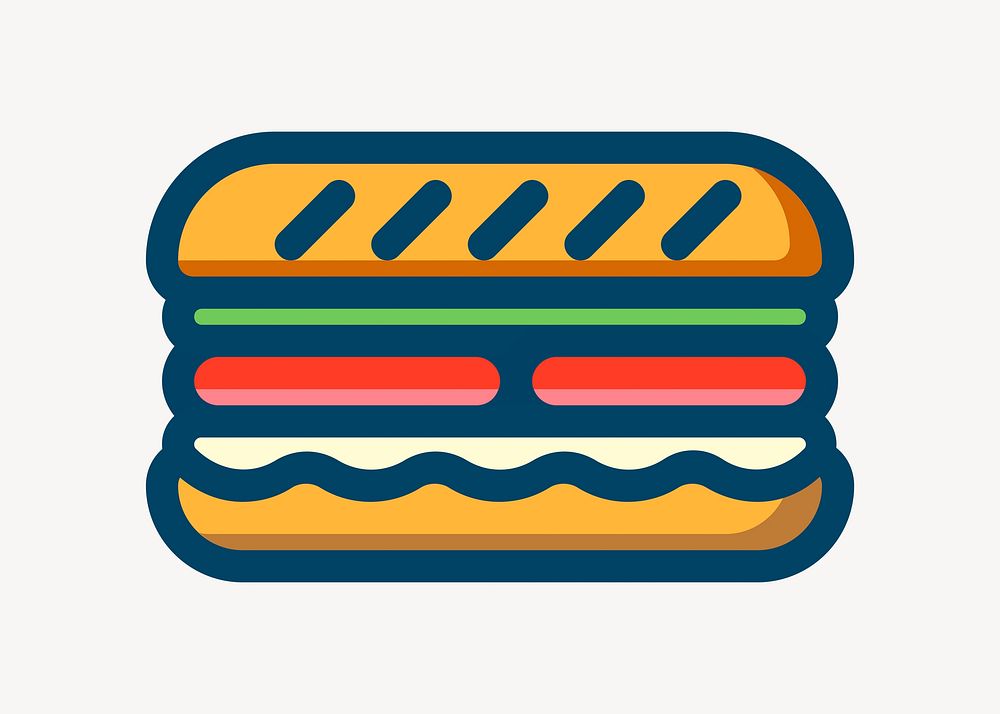 Burger clipart illustration vector. Free public domain CC0 image.