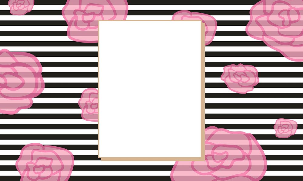 Cute rose frame background, striped pattern design