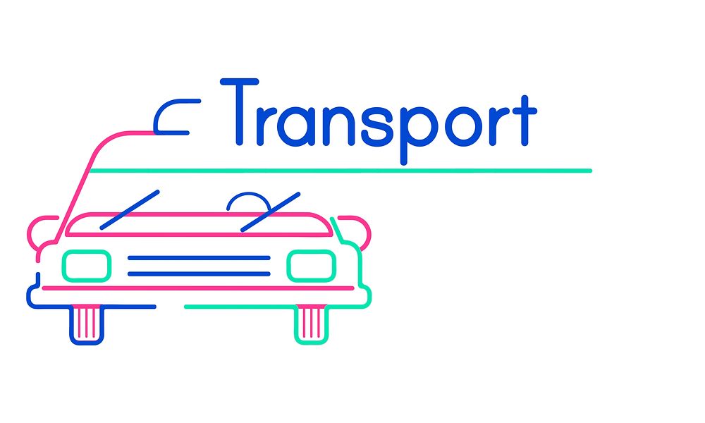 Illustration of automotive car rental transportation