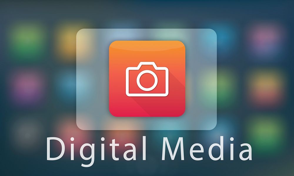 Digital Media Connection Camera Icon Concept