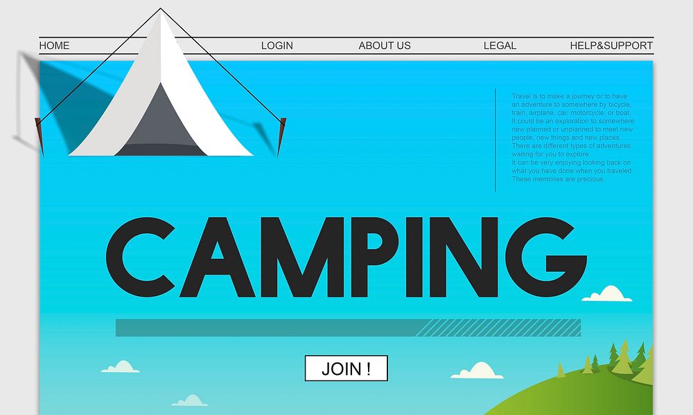 Adventure Journey Camping Traveling Explore Tent Concept