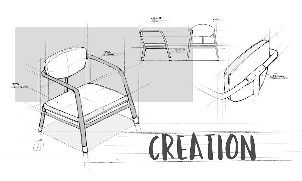 Armchair furniture sketch plan draft