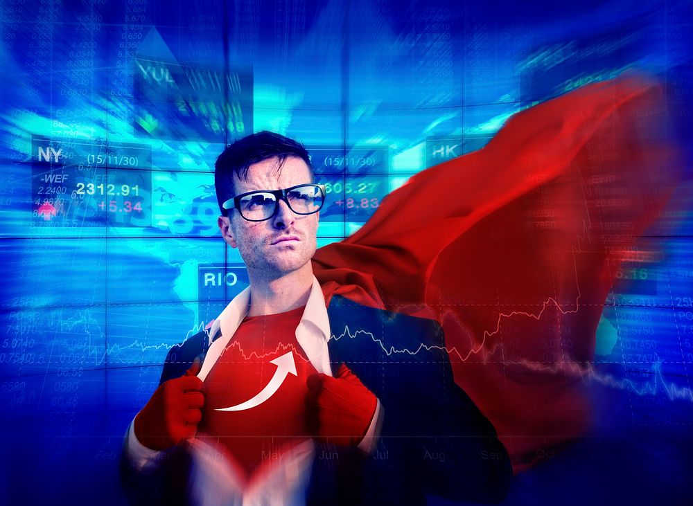 Arrow Strong Superhero Success Professional Empowerment Stock Concept