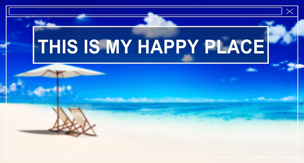 Summer Beach Happy Place Holiday Vacation Concept