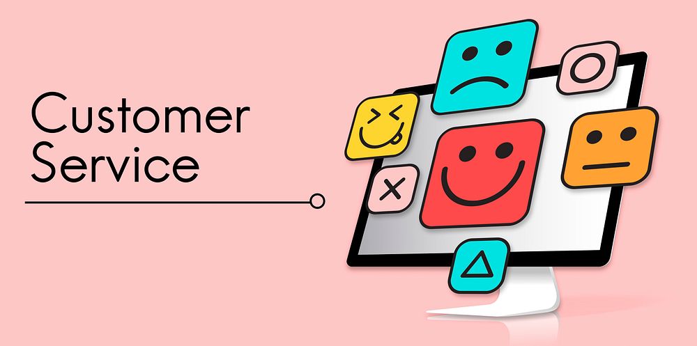 Customer evaluation feedback smiley emoticons