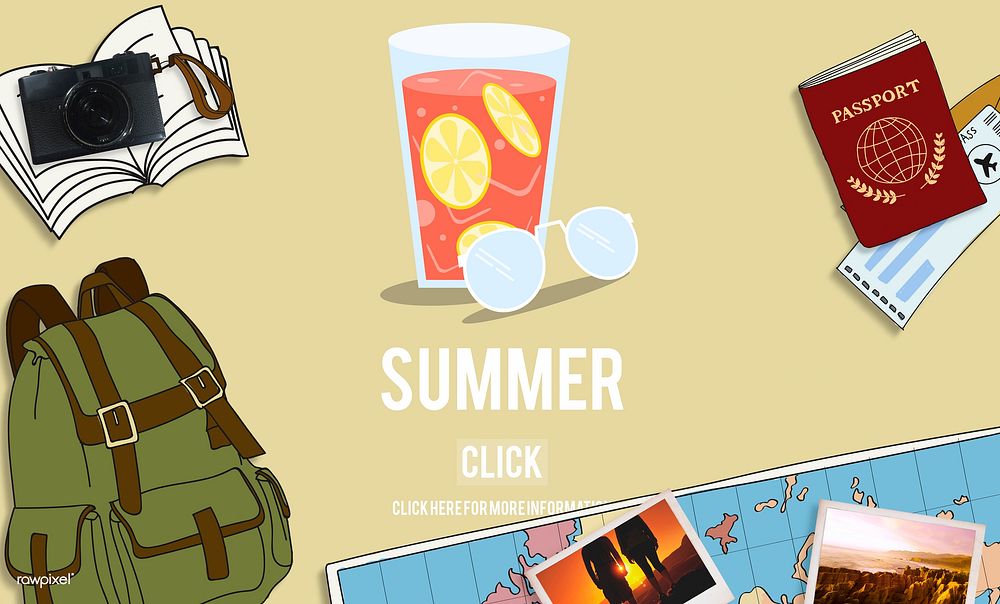 Summer Glass Lemonade Drink Graphic Concept