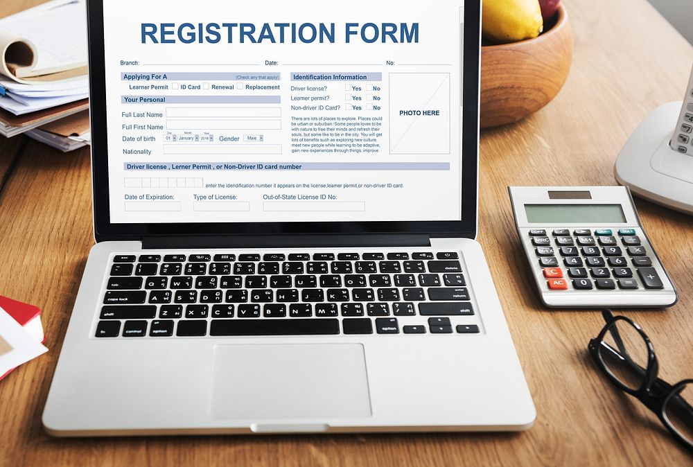 Registration Form Application Information Concept