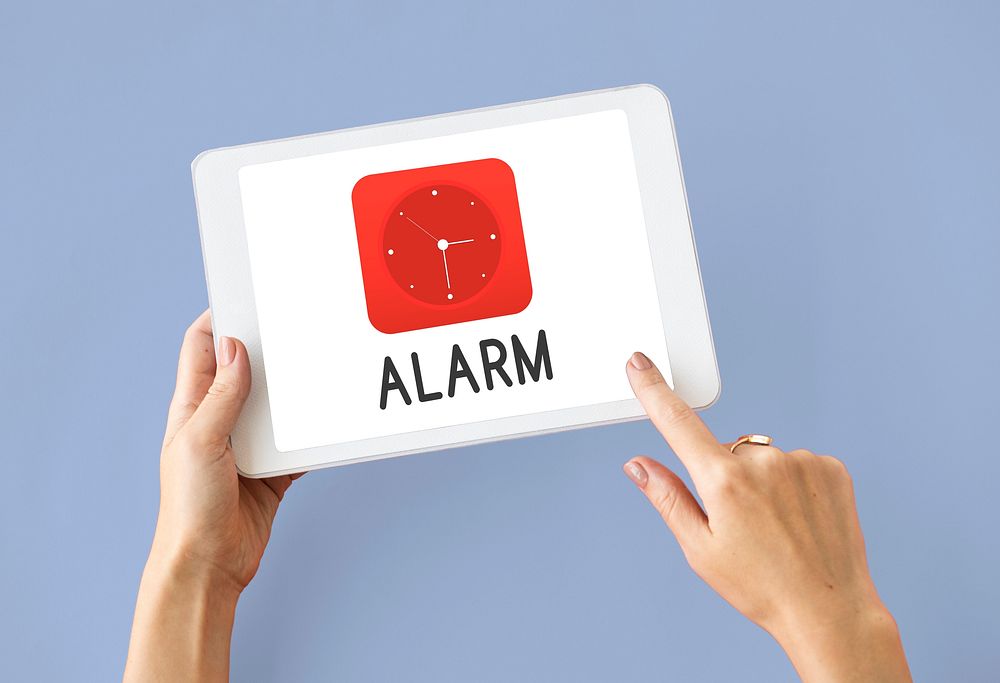 Time red analog alarm clock icon
